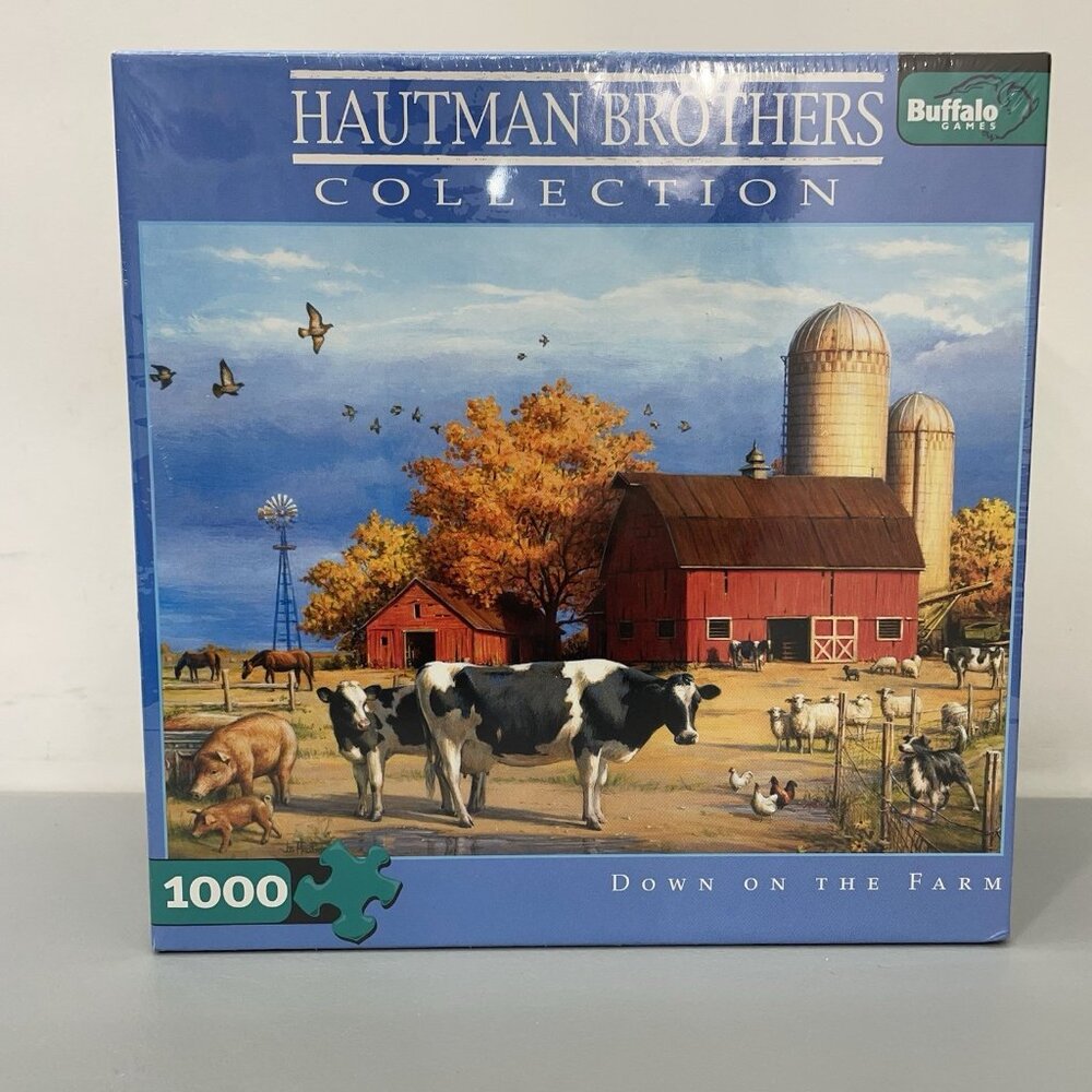 Hautman Brothers DOWN ON THE FARM Buffalo Games 1000 Piece Jigsaw Puzzle Animals